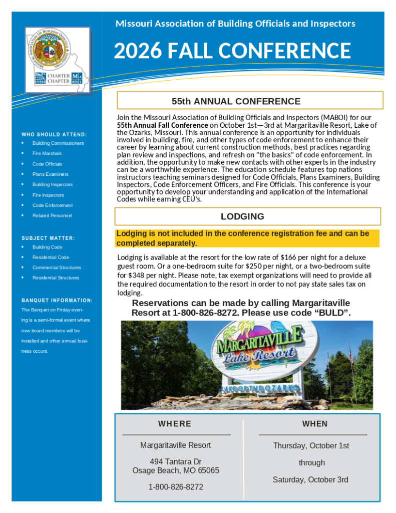 Front page of conference registration.